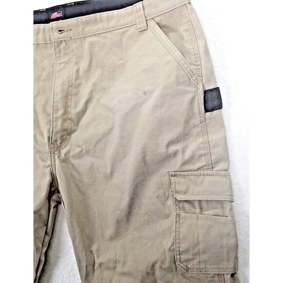 Dickies Men's 44x32 Relaxed Fit Tan Cargo Pants Straight Leg Workwear canvas - Picture 5 of 12